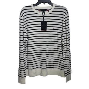 Tommy Hilfiger Men's Essential Solid Crew Neck Sweater Ivory/Desert Sky L $80